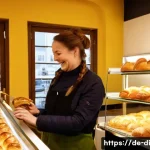 Home 22 음식 나눔 플랫폼 비교 분석 - **Prompt 1: Joyful Food Saving at a German Bakery**
"A vibrant, eye-level shot inside a cozy, tr...